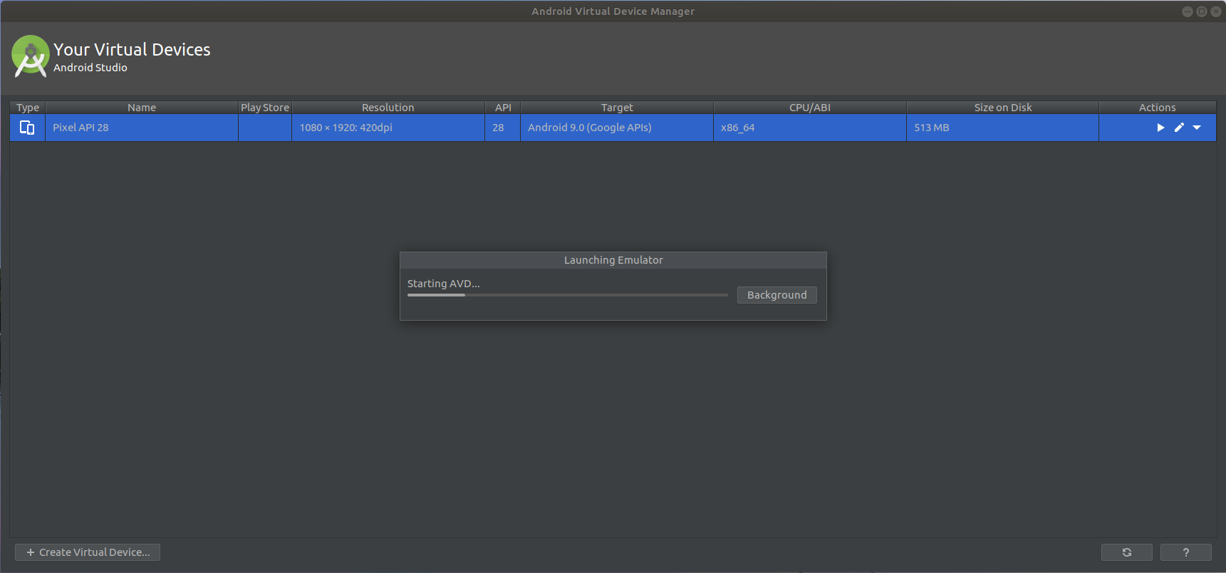 Launch Emulator