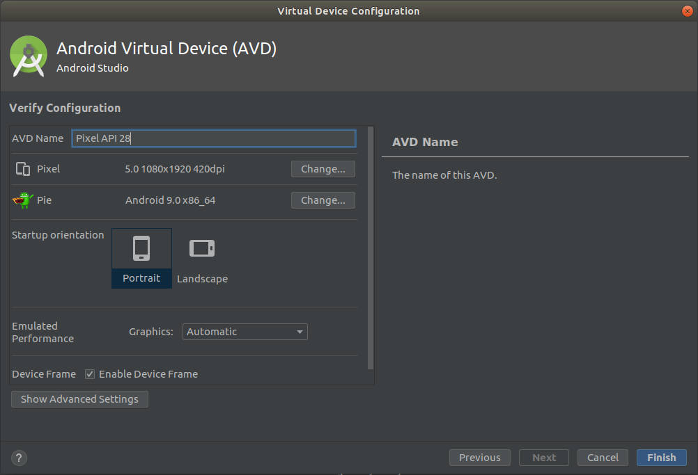 AVD Configuration