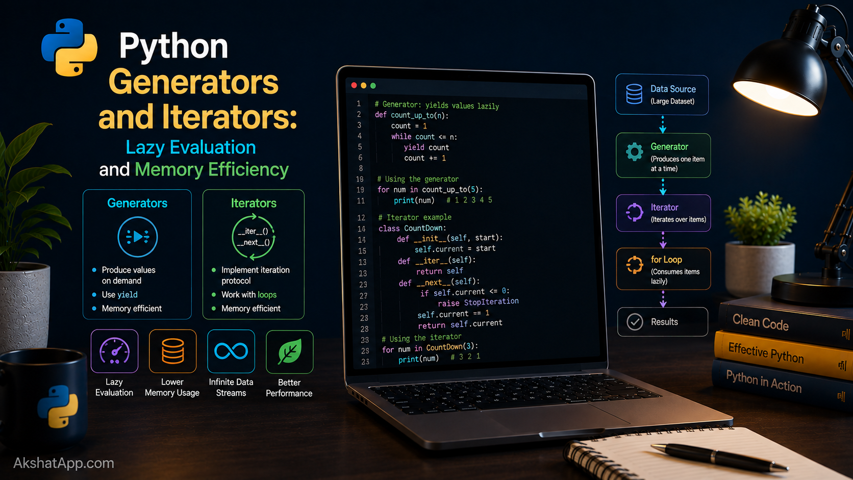 Python Generators and Iterators: Lazy Evaluation and Memory Efficiency