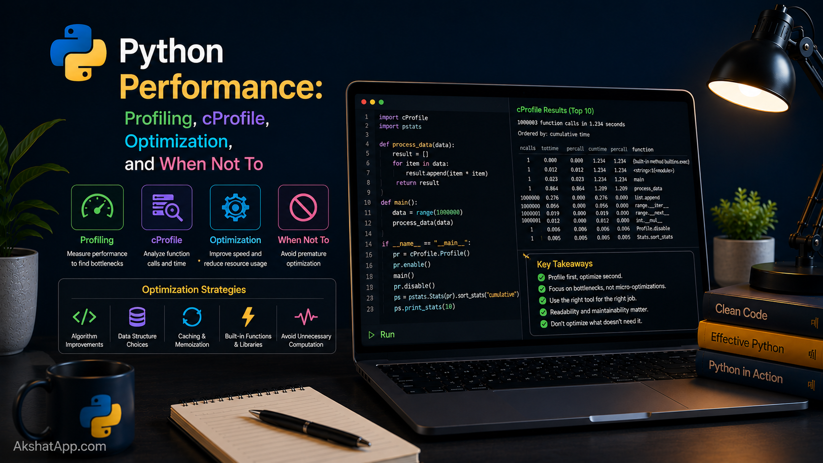 Python Performance: Profiling, cProfile, Optimization, and When Not To