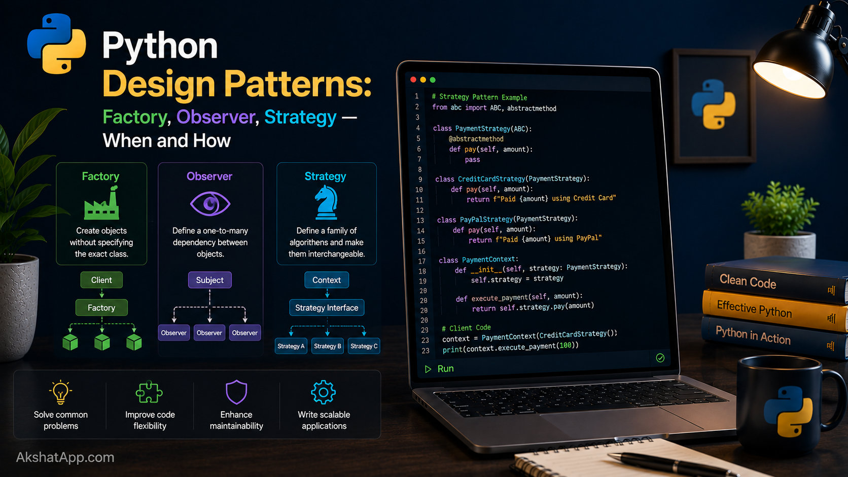 Python Design Patterns: Factory, Observer, Strategy — When and How