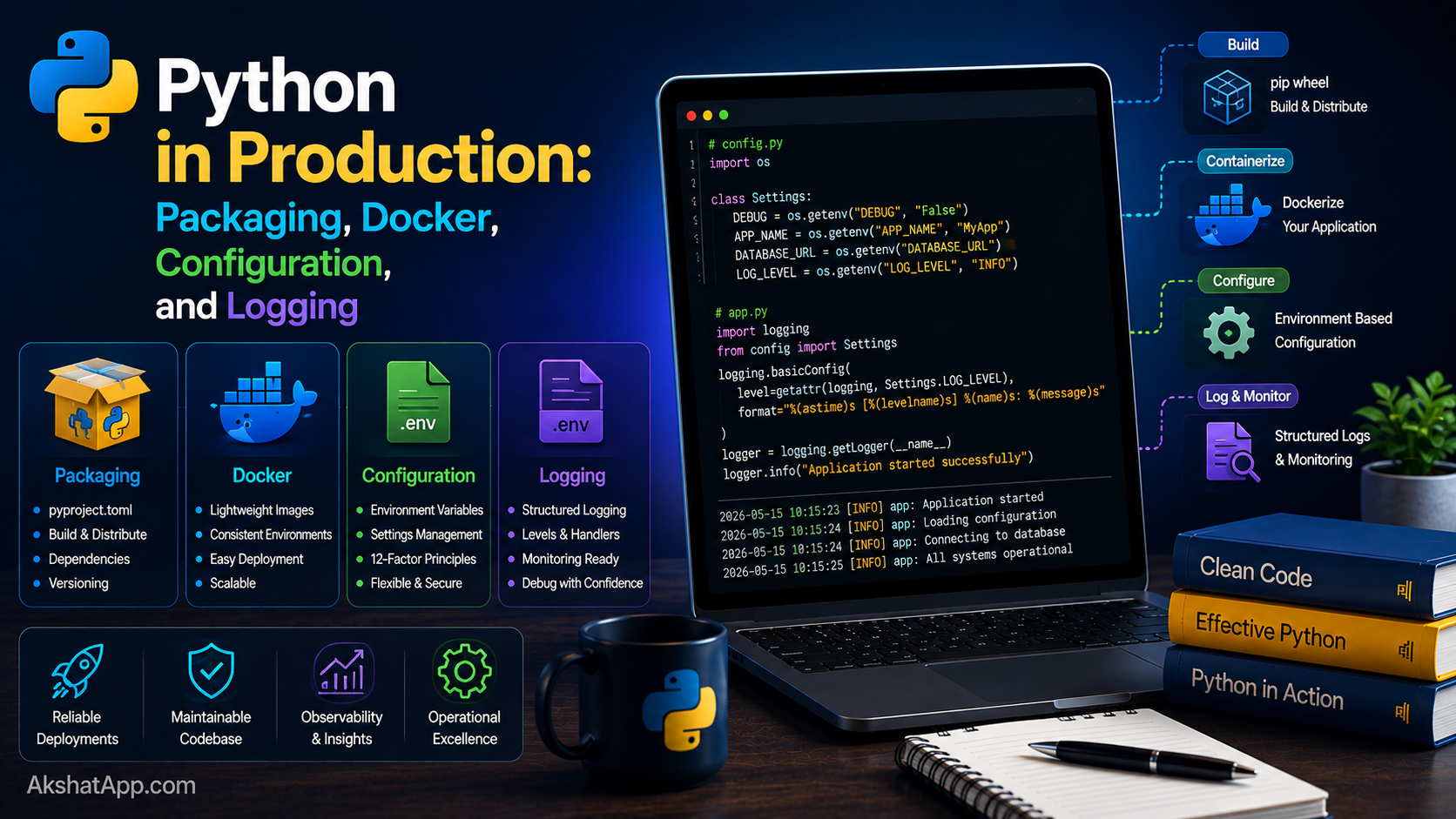 Python in Production: Packaging, Docker, Configuration, and Logging