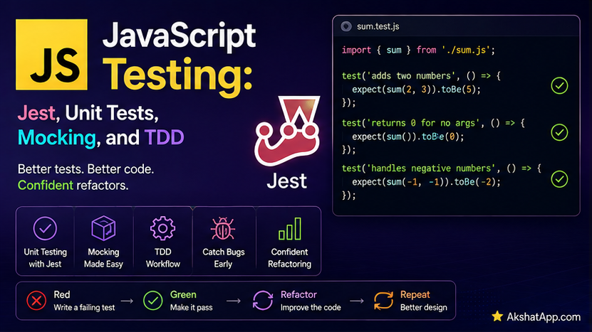 JavaScript Testing: Jest, Unit Tests, Mocking, and TDD