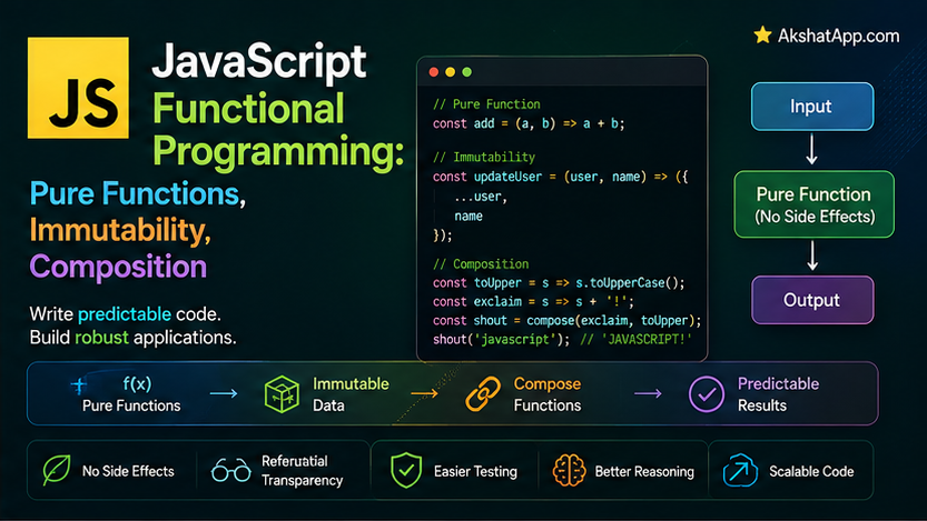 JavaScript Functional Programming: Pure Functions, Immutability, Composition