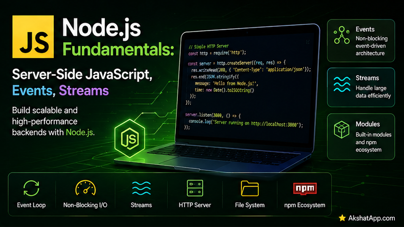 Node.js Fundamentals: Server-Side JavaScript, Events, Streams