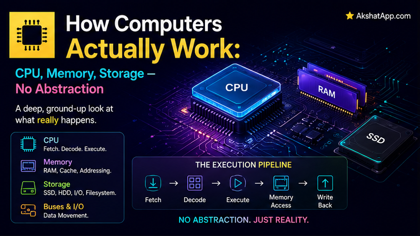 How Computers Actually Work: CPU, Memory, Storage — No Abstraction