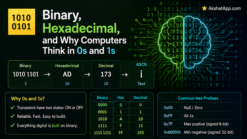 Binary, Hexadecimal, and Why Computers Think in 0s and 1s