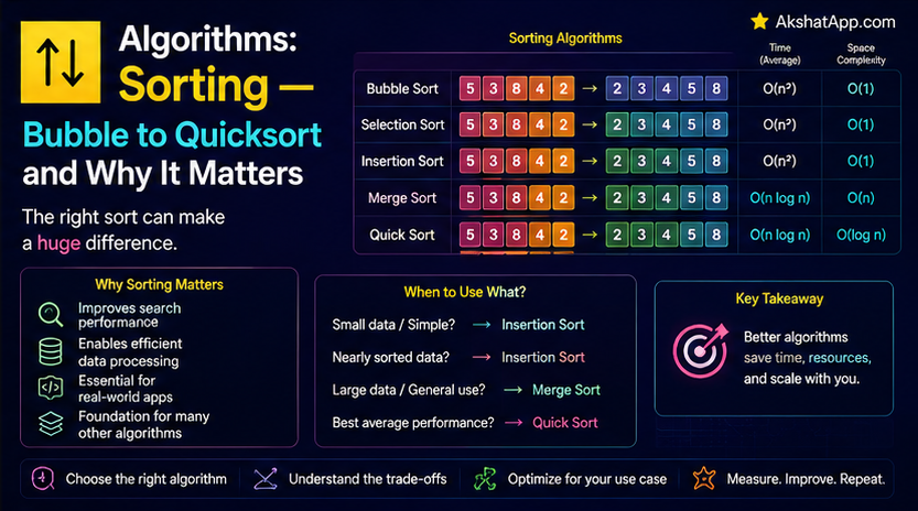 Algorithms: Sorting — Bubble to Quicksort and Why It Matters