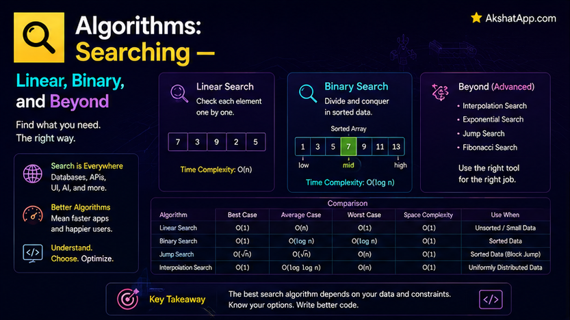 Algorithms: Searching — Linear, Binary, and Beyond