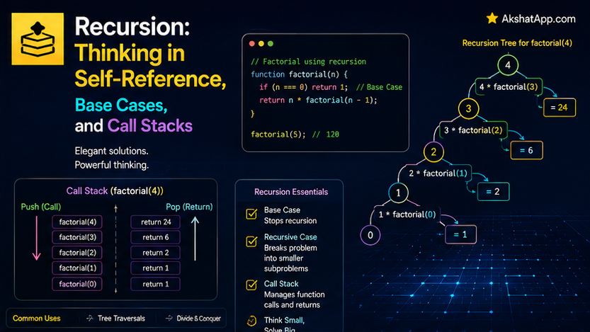 Recursion: Thinking in Self-Reference, Base Cases, and Call Stacks