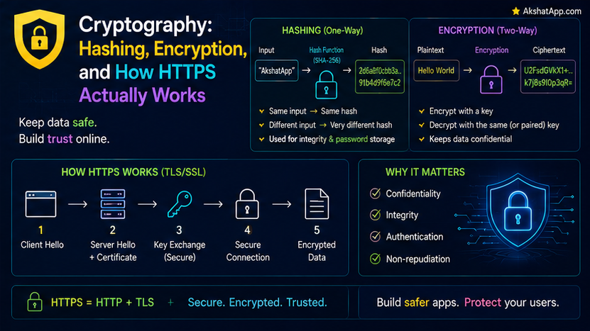 Cryptography: Hashing, Encryption, and How HTTPS Actually Works
